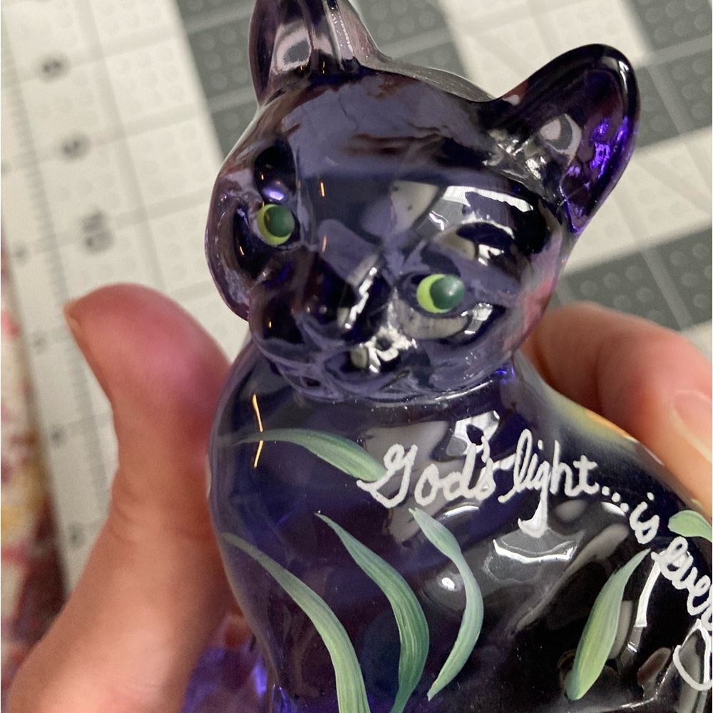 Fenton Hand Painted Cat